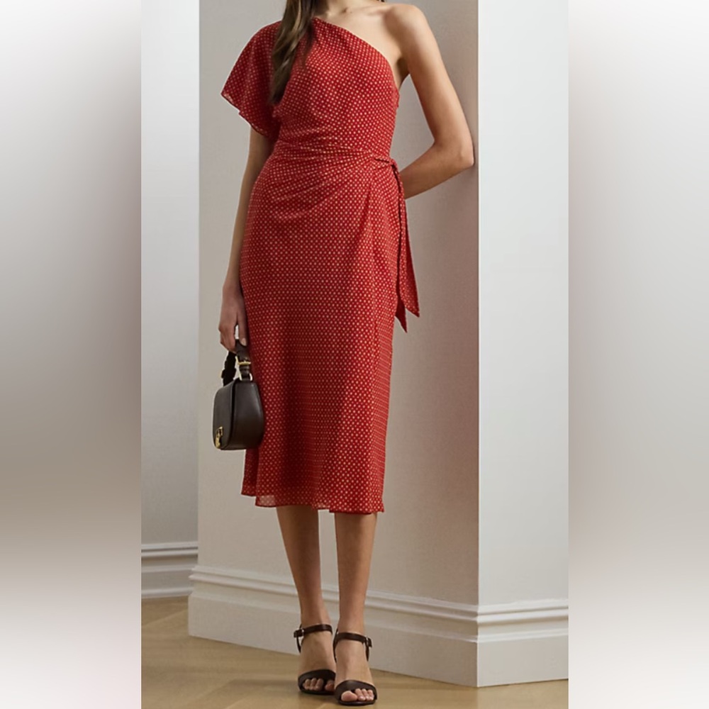 One Shoulder Red Dress